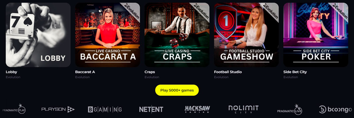 Games and providers at BdmBet Casino