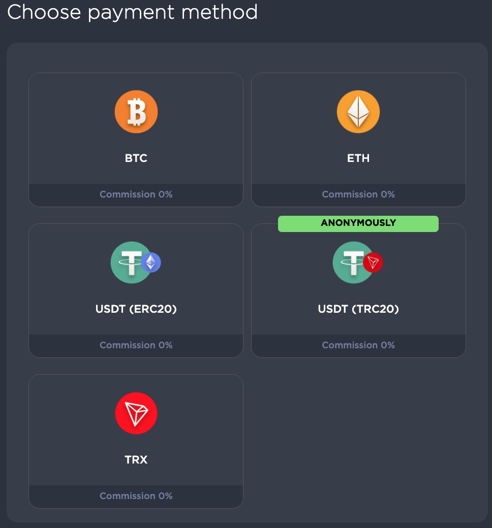 Calibry Casino Payment Methods