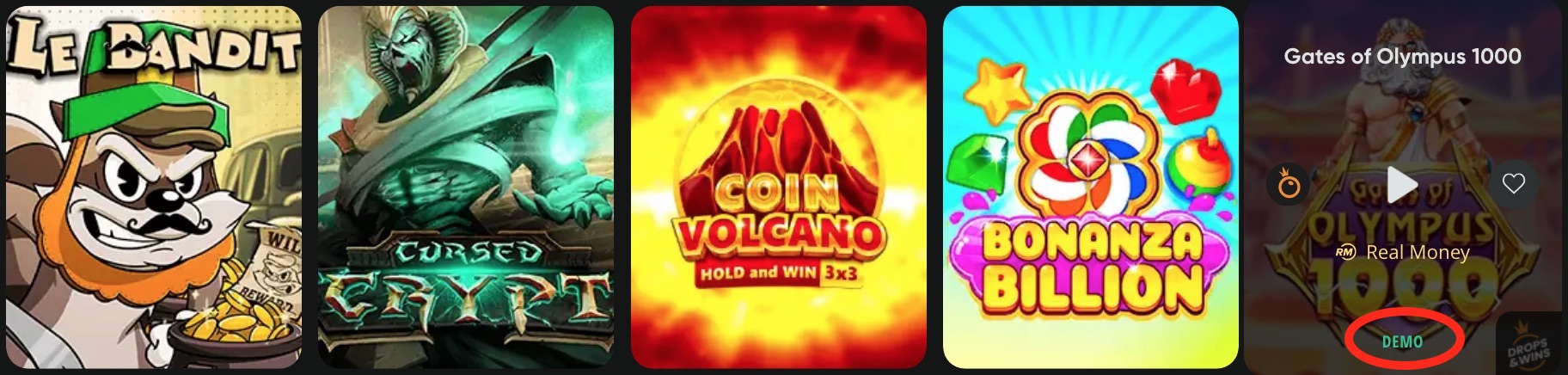 Drip Casino Games Demo mode