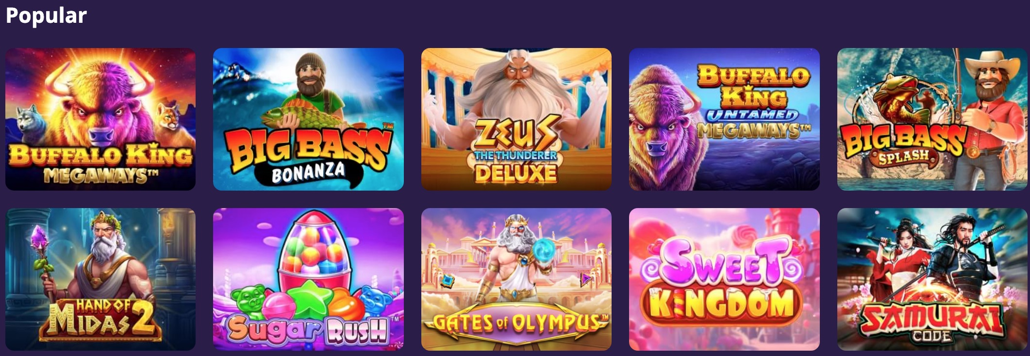 Juegos populares del casino Fat Panda