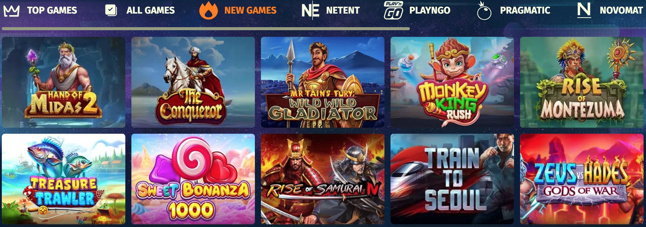 New Retro Casino Nuevos juegos