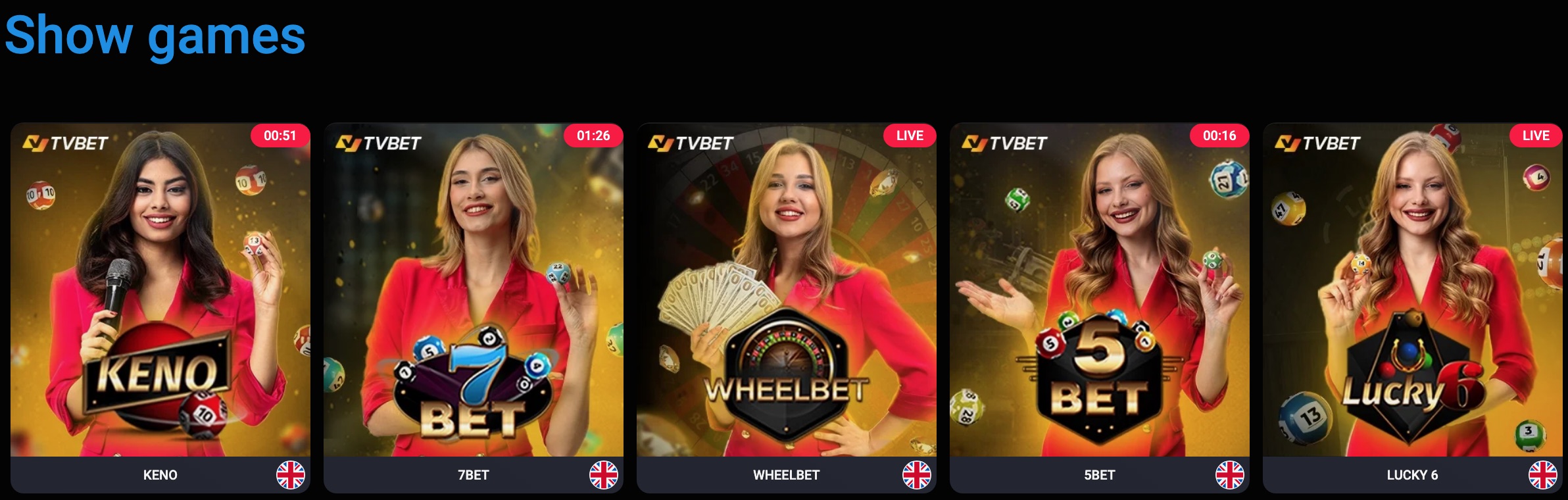 Apuesta televisiva en el casino 1Win