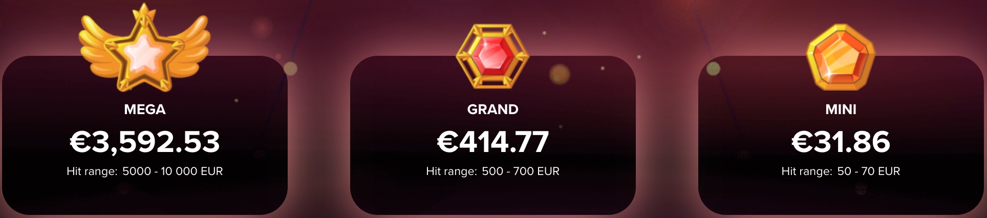 Niveaux de jackpot et cagnottes du casino Arlekin