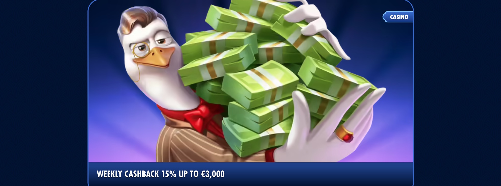 Wingaga Casino Ukentlig Cashback Bonus