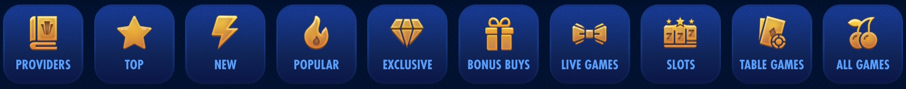 Wingaga Casino Game Categories