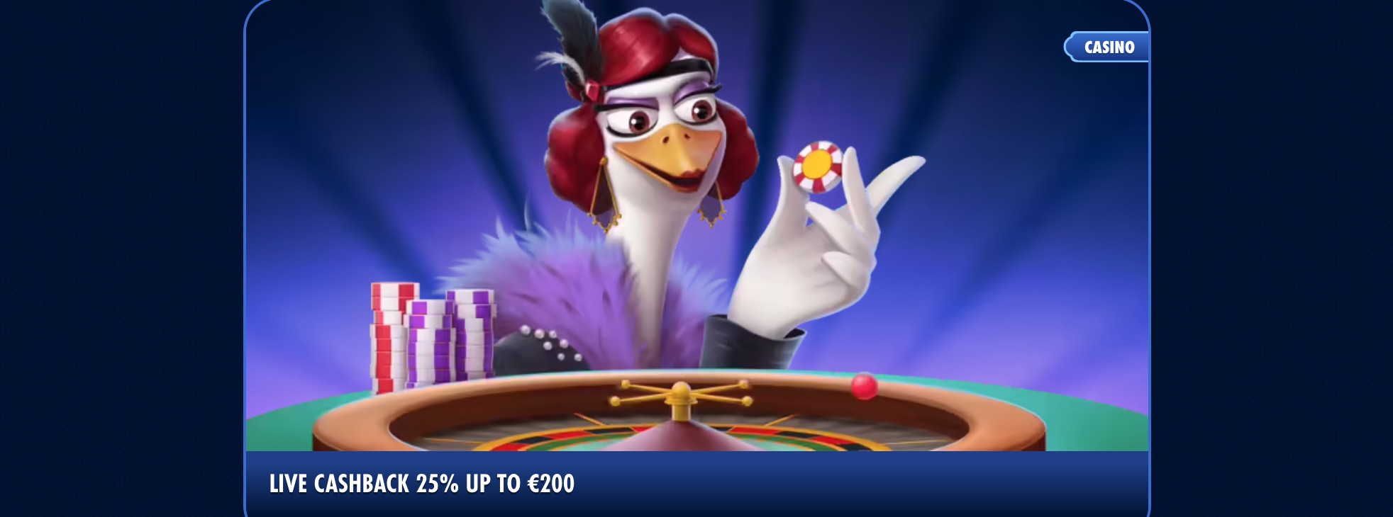 Wingaga Casino Live Cashback Bonuss