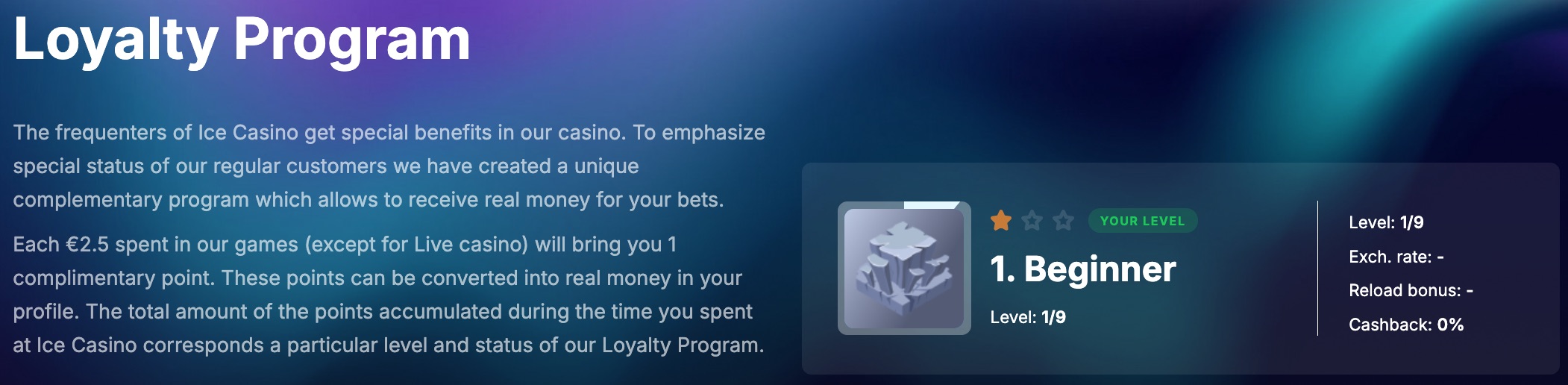 Ice Casino Loyalty Program