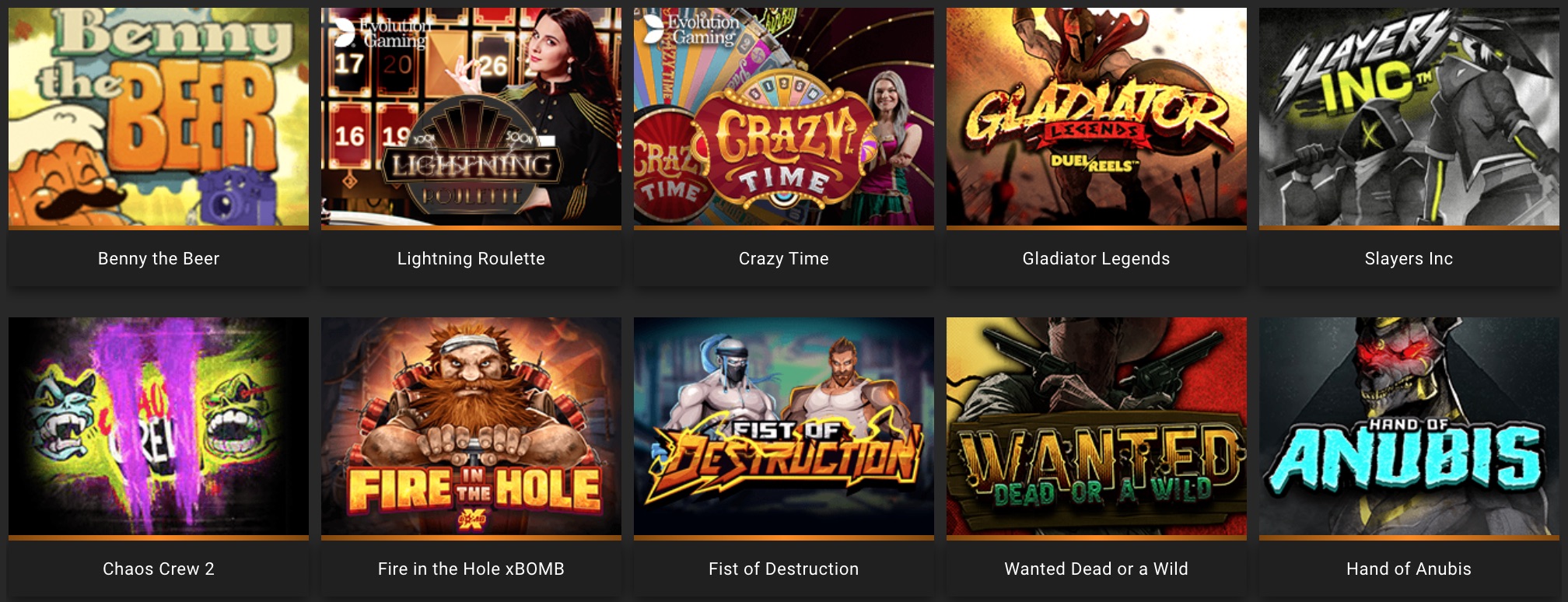 Juegos populares del casino Vegadream